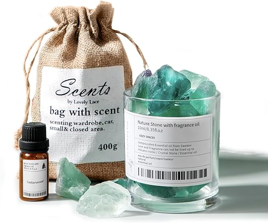 シダーウッド精油と天然石アロマストーンのディフューザーセット