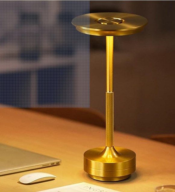 テーブルランプ おしゃれ 間接照明 レトロ コードレス 北欧 タッチセンサー ベッドサイドライト 寝室 卓上 電気スタンド テーブルライト アンティーク 3段階調色 無段階調光 ナイトライト 充電式 ベッドサイドランプ (ゴールド(金))